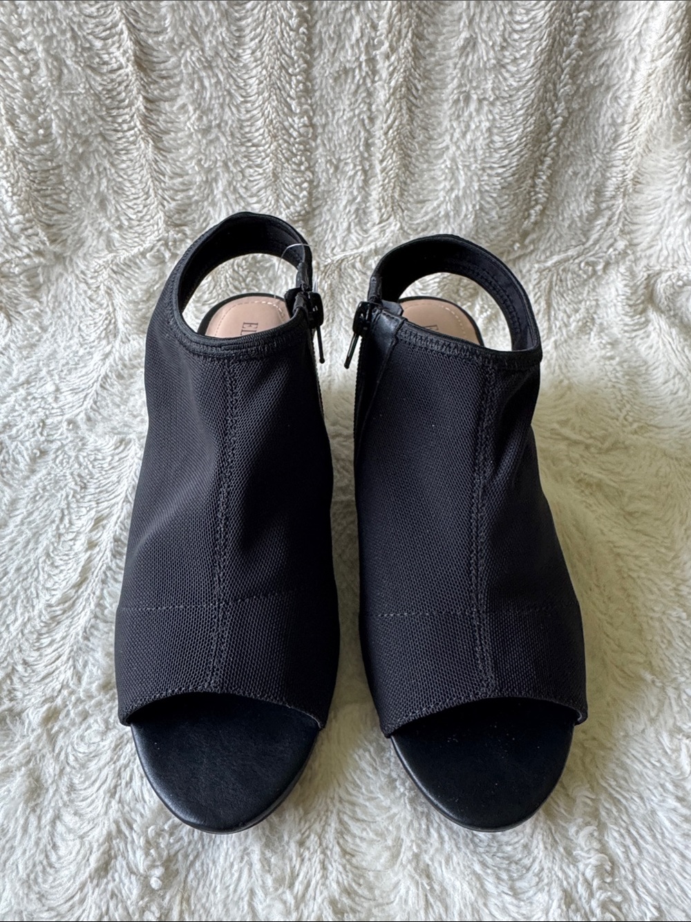 Ellen Tracy Black Open-Toe Women's Slingback Heels Sz 8M